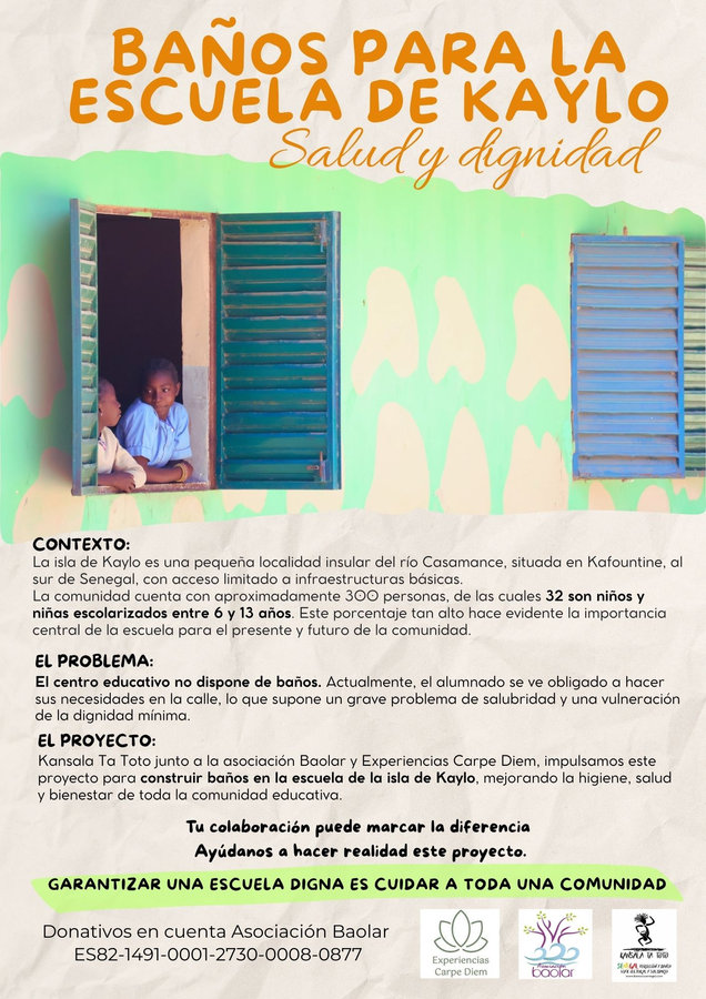 Cartel del proyecto: construir baños es construir dignidad